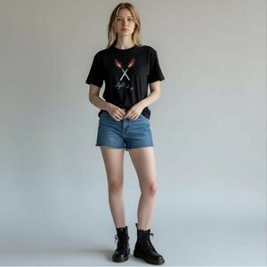 Current Elliott Light It Up The Relaxed Crew Tee Size Small